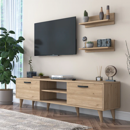 Modern, lüks, medya konsollu oturma odası için TV Ünitesi