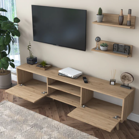 Modern, lüks, medya konsollu oturma odası için TV Ünitesi