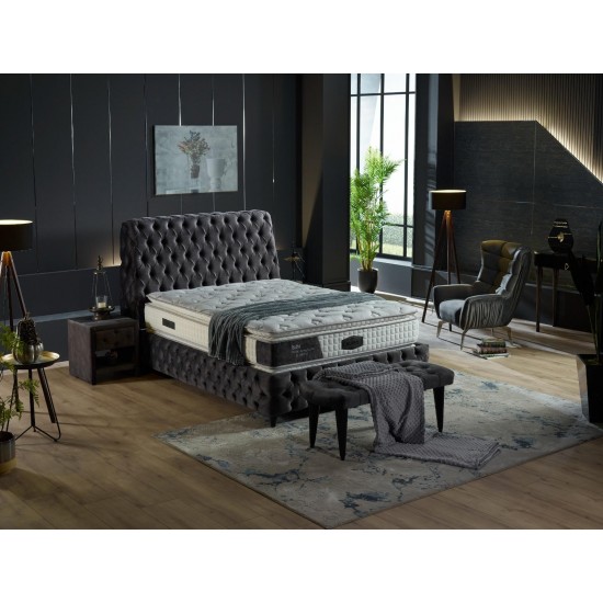 Döşemeli kumaş kral çift kişilik yatak minimalist tasarım modern yatak odası mobilyası masif ahşap yatak takımı